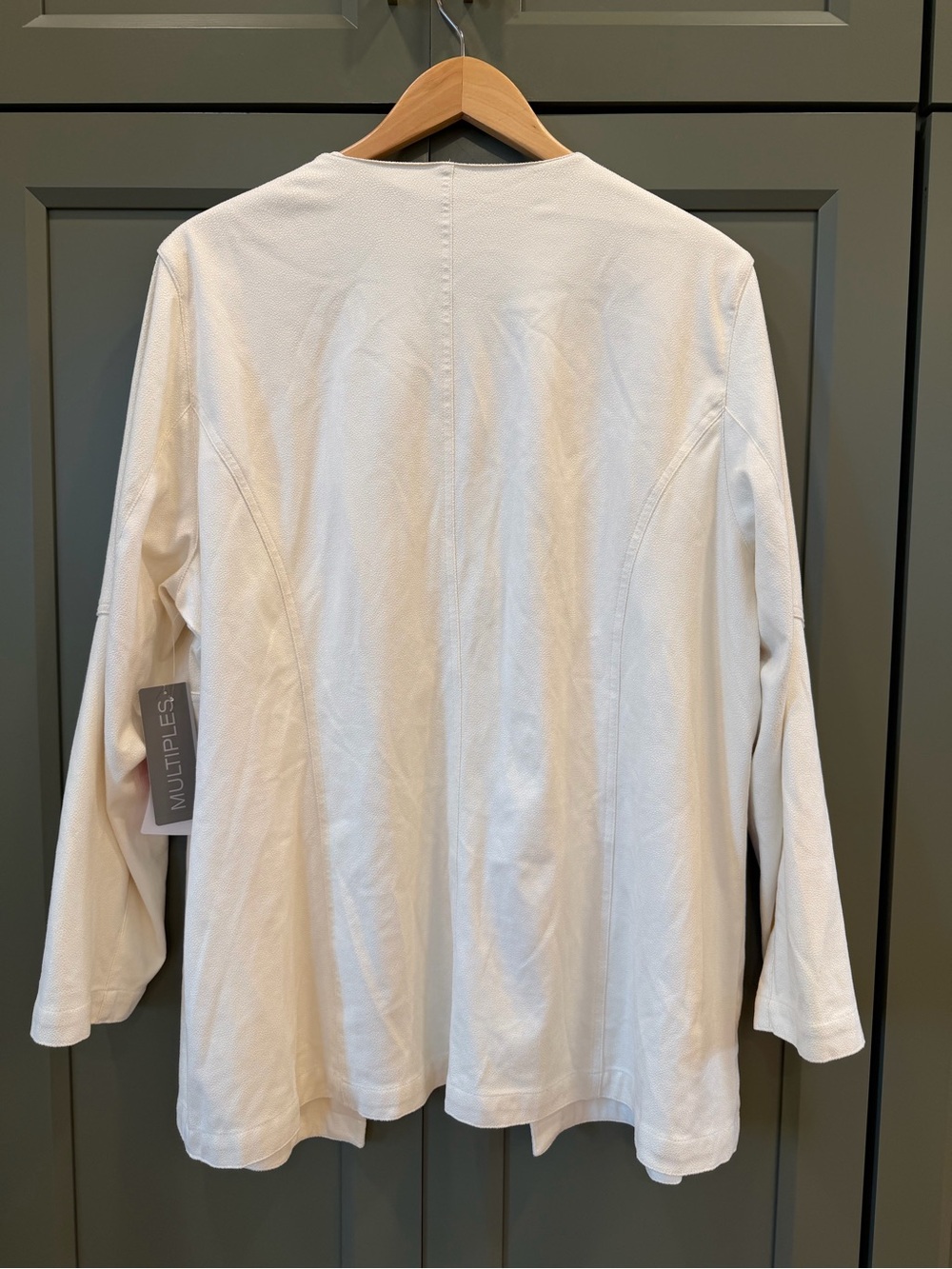 Multiples Cream Open-Front Eyelet Blazer - Picture 7 of 9